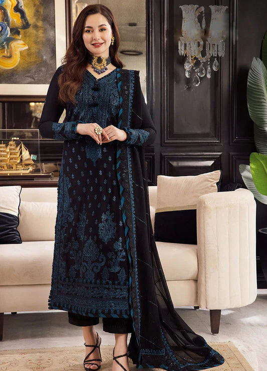 Embroidered Unstitched 3 Piece Chiffon Suit -EM0028- Party Wear Regular priceR